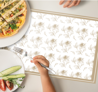 Tischsets originell mit floralem musterrahmen - TenStickers