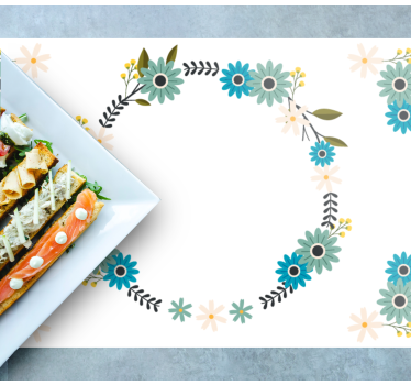 Tischsets originell mit floralem rahmenakzent - TenStickers