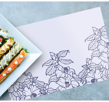 Tischsets originell mit floralem randmuster - TenStickers