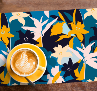 Tischsets originell mit floralem teal-muster - TenStickers