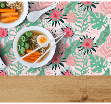Tischsets originell mit floralem tropischen muster - TenStickers