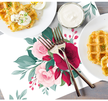 Tischsets originell mit floralen arrangements - TenStickers