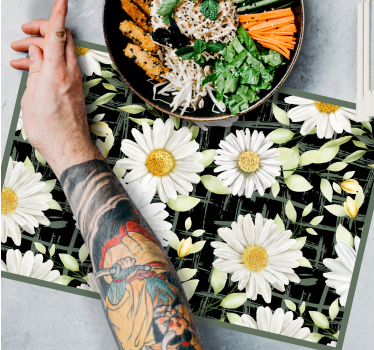 Tischsets originell mit floralen gänseblümchen-muster - TenStickers