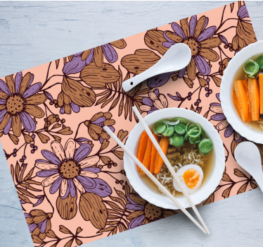 Tischsets originell mit floralen motiven - TenStickers