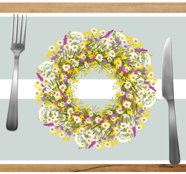 Tischsets originell mit floraler kranzmitte - TenStickers