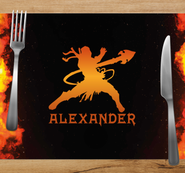 Tischsets originell mit furchtloser krieger-silhouette - TenStickers