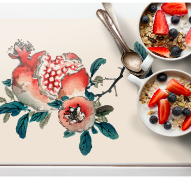 Tischsets originell mit granatapfelblüten design - TenStickers
