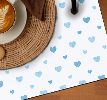 Tischsets originell mit hellblauem herzmuster - TenStickers