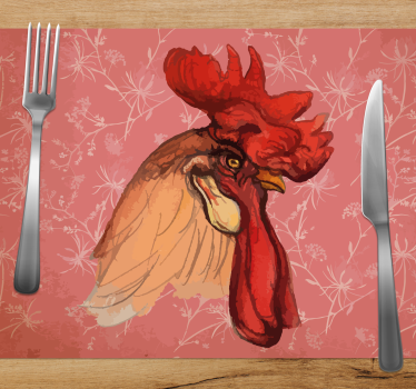Tischsets originell mit hühnerkopf-illustration - TenStickers