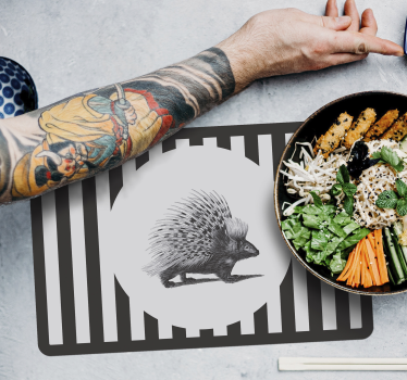 Tischsets originell mit igel silhouette design - TenStickers