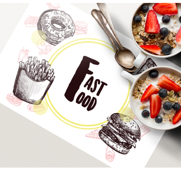 Tischsets originell mit illustrationen von fast food - TenStickers
