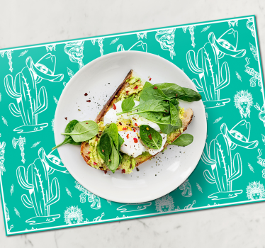 Tischsets originell mit kaktusmuster overlay - TenStickers