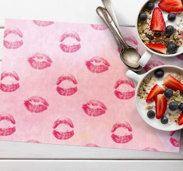 Tischsets originell mit kussmund-muster - TenStickers