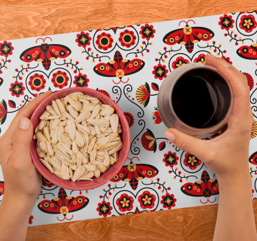Tischsets originell mit lebendiger blumenkomposition - TenStickers