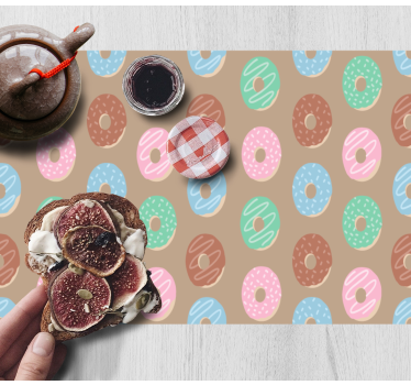 Tischsets originell mit lebhaftem donut-motiv - TenStickers