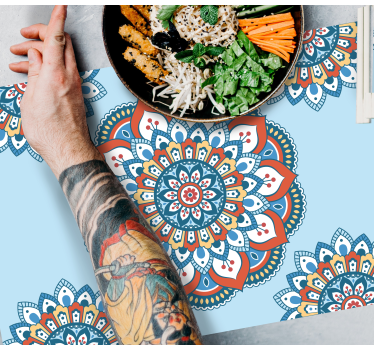 Tischsets originell mit lebhaftem mandala-motiv - TenStickers