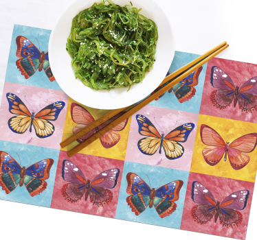 Tischsets originell mit lebhaftem schmetterlingsemblem - TenStickers