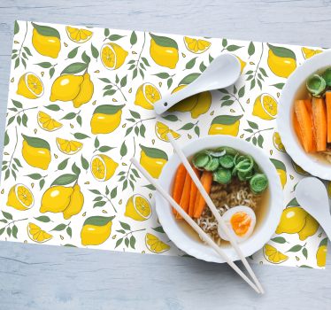 Tischsets originell mit lebhaftem zitronenmotiv - TenStickers