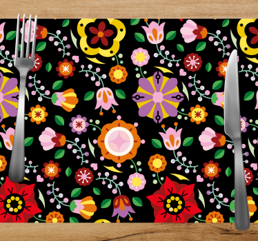 Tischsets originell mit lebhaften blumenmotiven - TenStickers