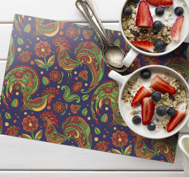 Tischsets originell mit lebhaften blumenmustern - TenStickers