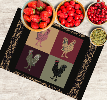 Tischsets originell mit lebhaften hühnermotiven - TenStickers