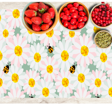 Tischsets originell mit leuchtenden blumenmustern - TenStickers
