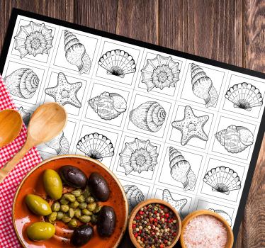 Tischsets originell mit muschel-muster - TenStickers
