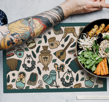 Tischsets originell mit mustern kultureller ikonen - TenStickers