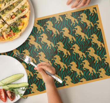 Tischsets originell mit mutigem einhornmuster - TenStickers