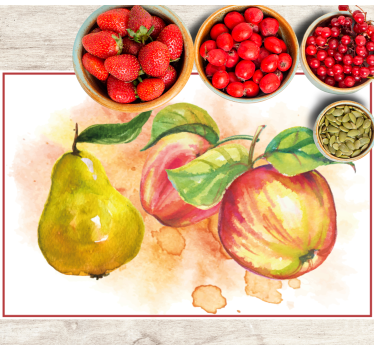 Tischsets originell mit obst aquarell kunst - TenStickers