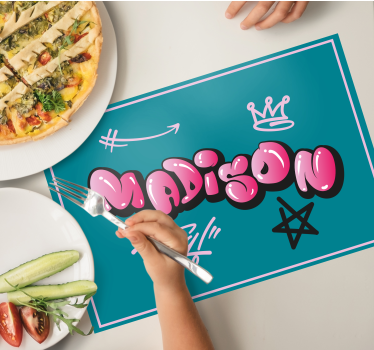 Tischsets originell mit personalisiertem namensdesign - TenStickers