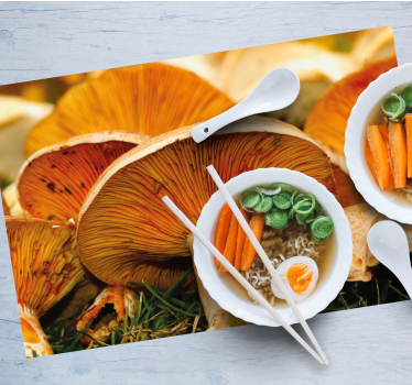 Tischsets originell mit pilzen und ramen - TenStickers