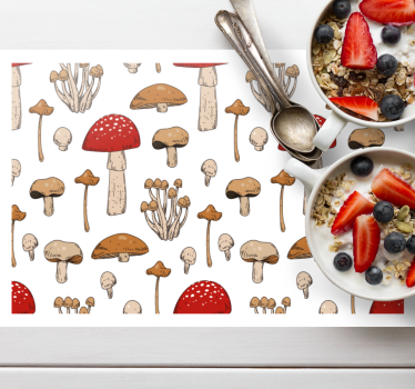 Tischsets originell mit pilzmuster - TenStickers