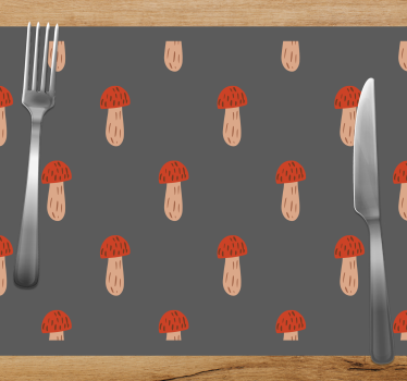 Tischsets originell mit pilzmuster-elementen - TenStickers