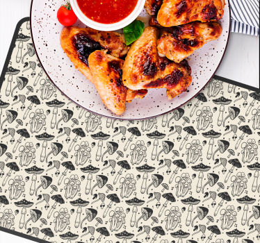 Tischsets originell mit pilzmuster motiv - TenStickers