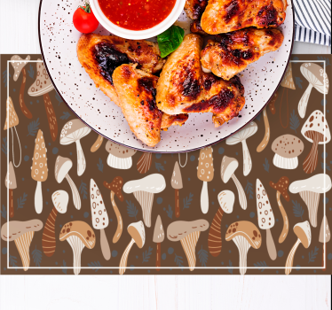 Tischsets originell mit pilzmuster oberfläche - TenStickers