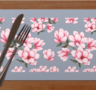 Tischsets originell mit pinkem magnolienmuster - TenStickers