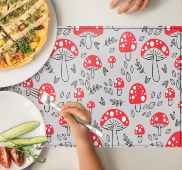 Tischsets originell mit rotem pilzmuster - TenStickers