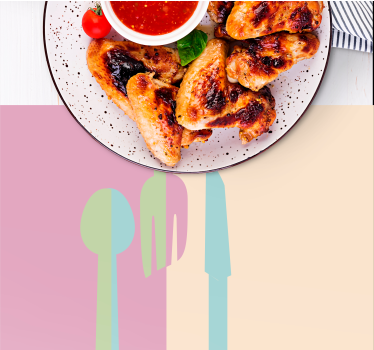 Tischsets originell mit stilisierten besteckteilen - TenStickers