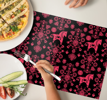Tischsets originell mit verspieltem pferdemuster - TenStickers