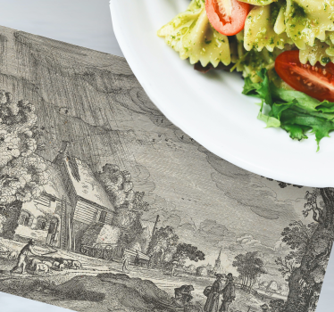 Tischsets originell mit vintage landschaftsmotiv - TenStickers