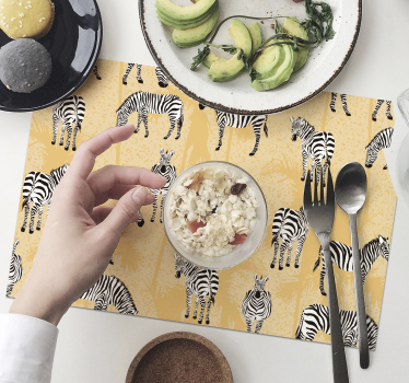 Tischsets originell mit zebra-muster overlay - TenStickers