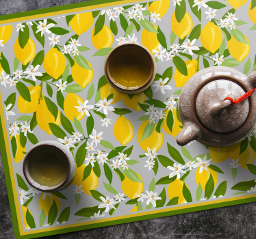 Tischsets originell mit zitronenblumenmuster - TenStickers