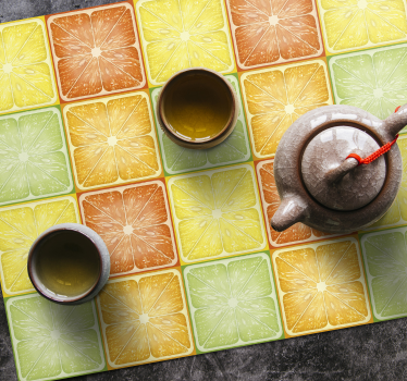 Tischsets originell mit zitrusscheiben-muster - TenStickers