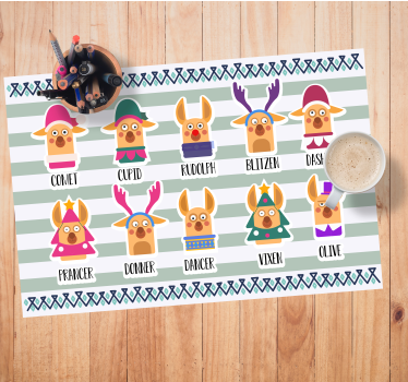 Tischsets originell rentiere charakter kollektion - TenStickers