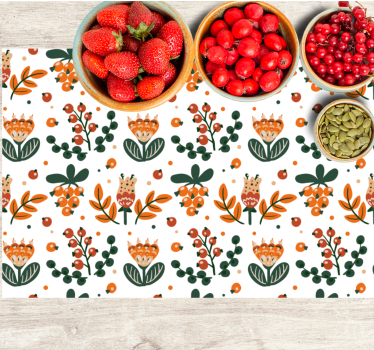 Tischsets originell Rote blumen mit beeren - TenStickers