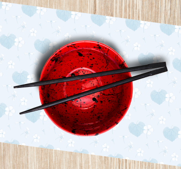 Tischsets originell schüssel in rot mit essstäbchen - TenStickers