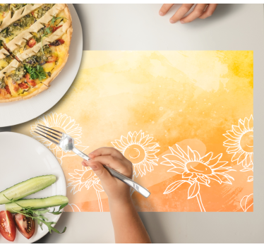 Tischsets originell sonnenblumen umrissmuster - TenStickers