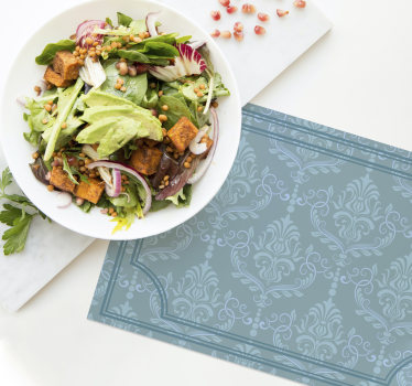 Tischset elegant blau floral barock - TenStickers