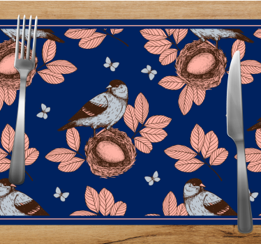 Tischsets originell vogelnest muster - TenStickers
